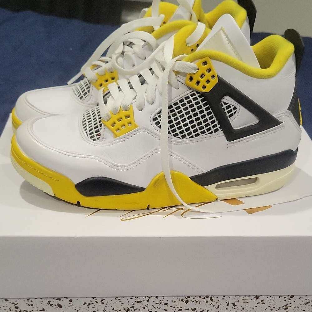 Jordan White and Yellow Sneakers